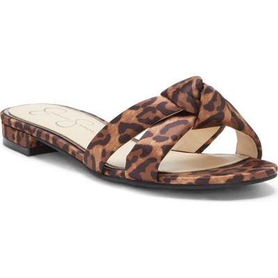 Jessica Simpson Alisen Crystal Embellished Slide Sandal, Brown