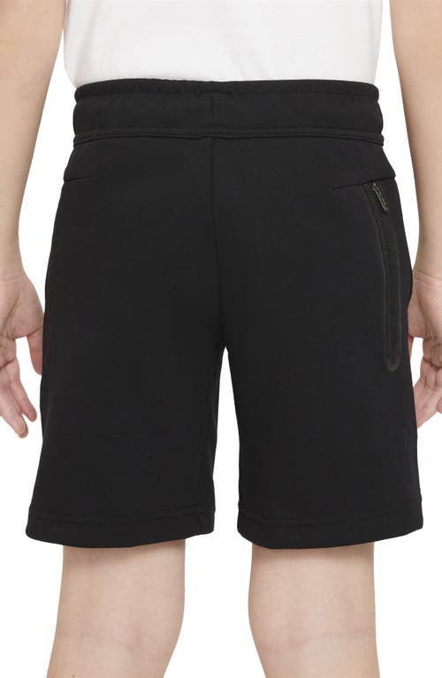 Shop Nike Sportswear Kids' Tech Fleece Sweat Shorts In Black/black