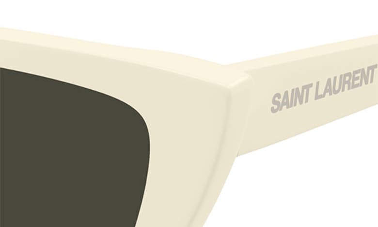 Shop Saint Laurent 53mm Square Sunglasses In Ivory