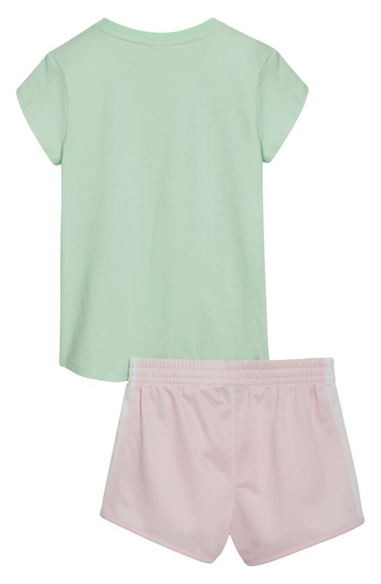 Shop Puma Kids' T-shirt & Shorts 2-piece Set In Light Pastel Green
