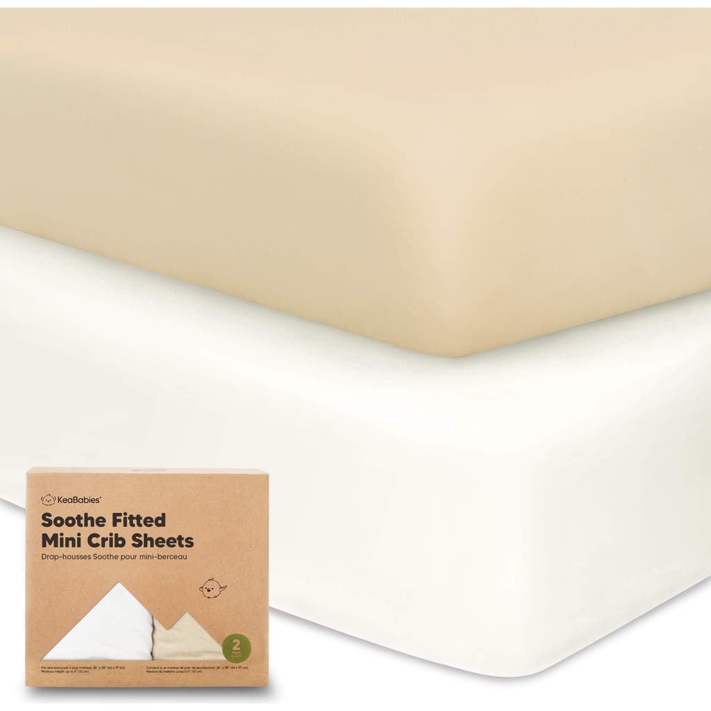 Keababies Soothe Fitted Mini Crib Sheet In Khaki
