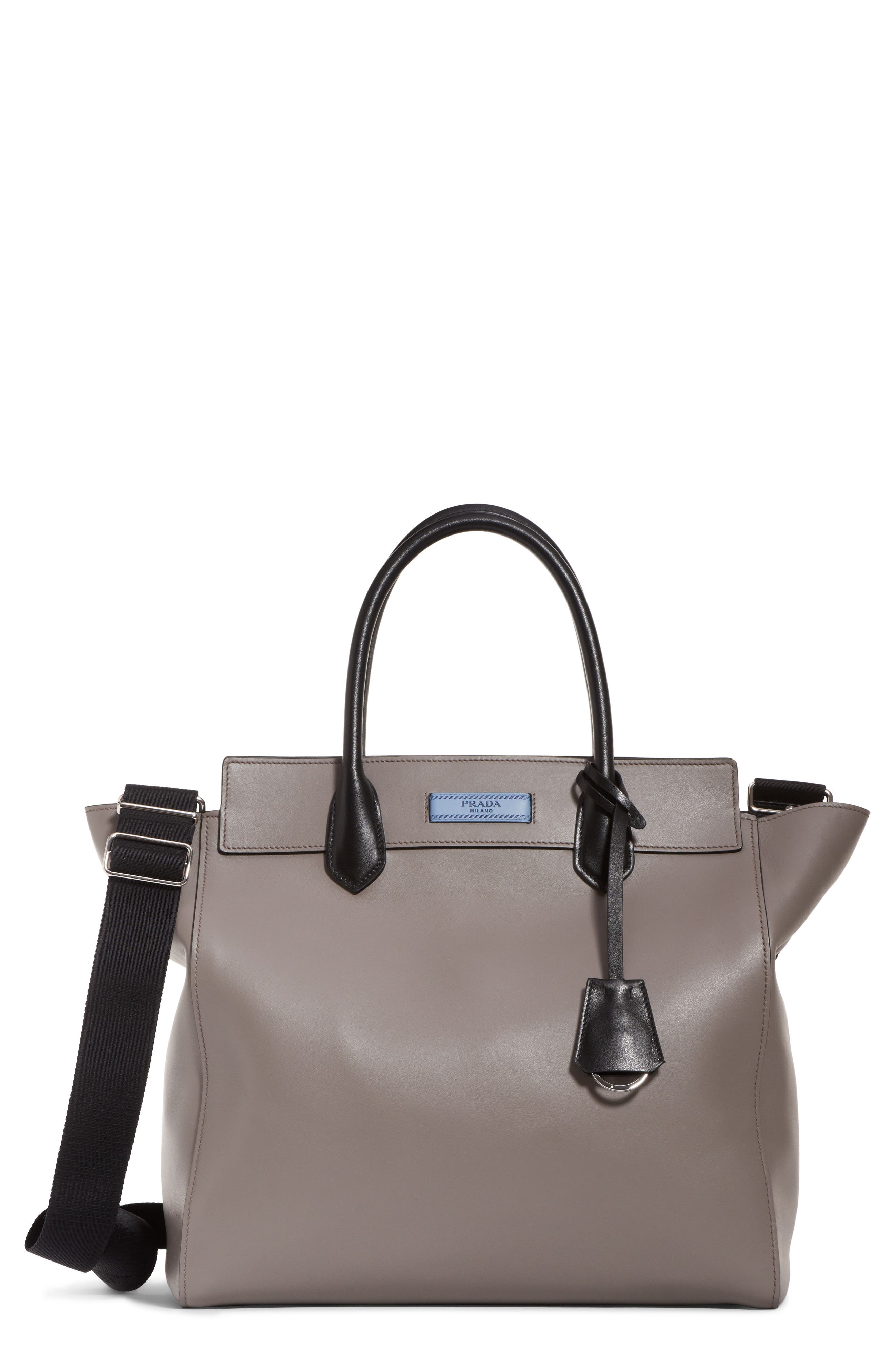 prada etiquette leather shoulder bag