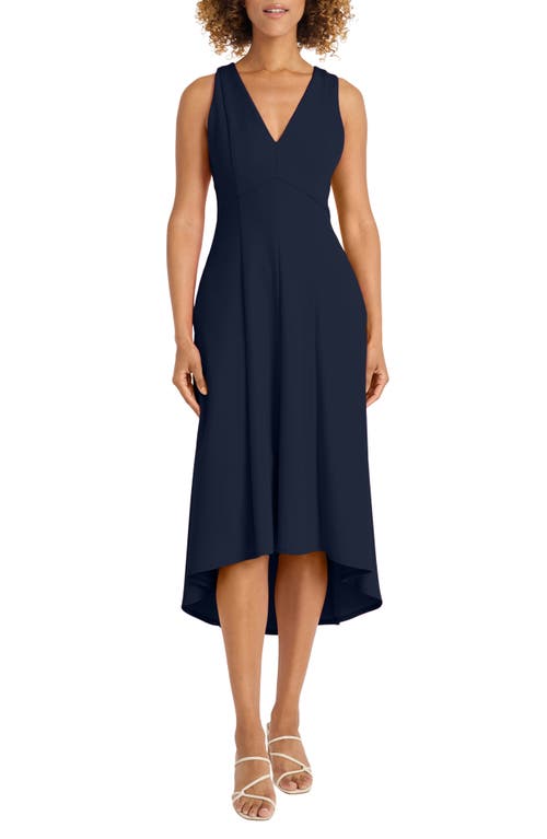 Maggy London Open Back High-Low Midi Dress Twilight Navy at Nordstrom,