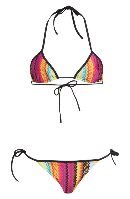 Missoni Iconic Zigzag Two-piece Swimsuit In Multi Dark Chevron | ModeSens