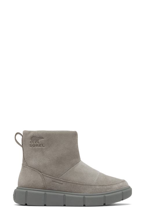 Sorel Explorer Iii Joan Waterproof Slip-on Boot In Quarry/sea Salt