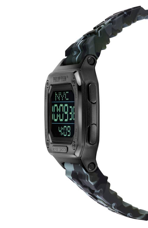 Philipp Plein Hyper $hock Silicone Strap Square Watch, 44mm In Black