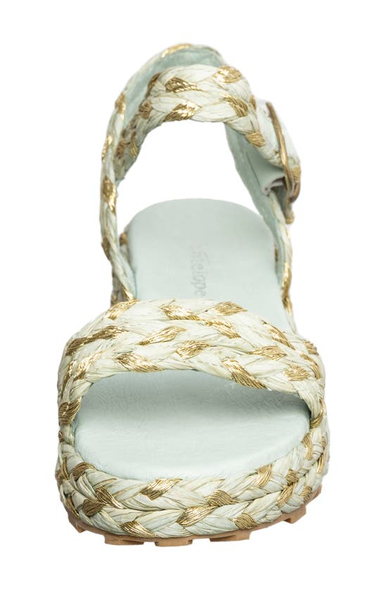 Shop Antelope Brenna Woven Raffia Sandal In Mint Rafia