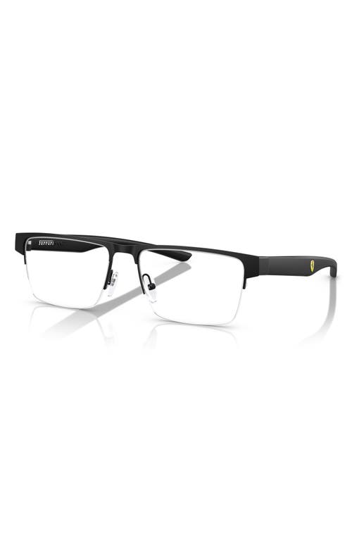 Scuderia Ferrari X 57mm Rectangular Optical Glasses In Matte Black