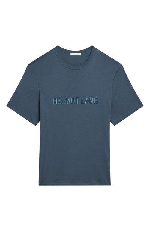 Shop Helmut Lang Tonal Embroidered Logo T-shirt In Deep Sea