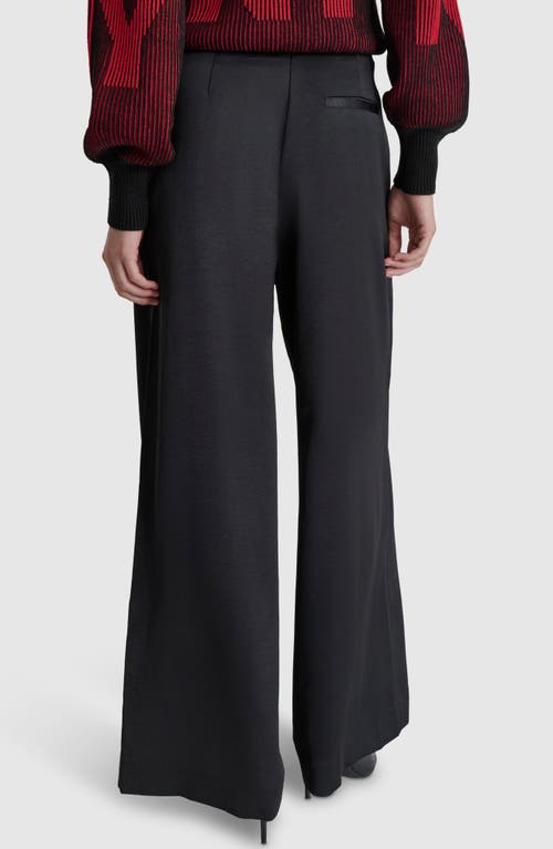 Shop Dkny Pintuck Wide Leg Pants In Black