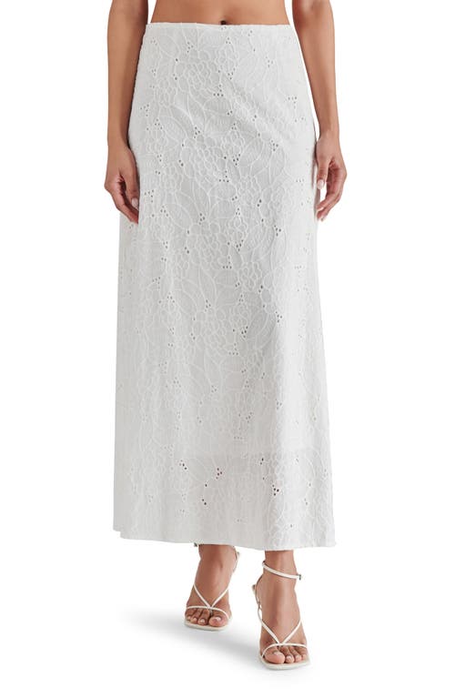 Amalia Eyelet Embroidered Cotton Maxi Skirt in White
