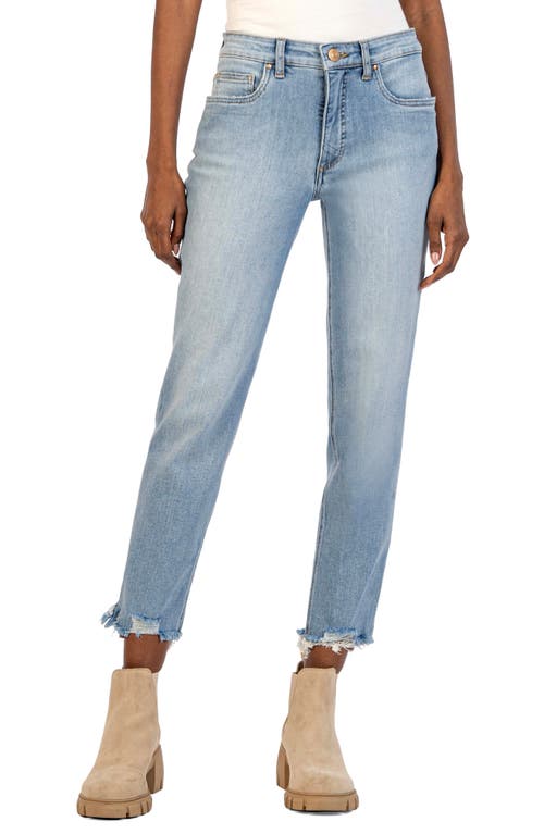 KUT from the Kloth Rachael Fab Ab High Waist Raw Hem Jeans in Compatible