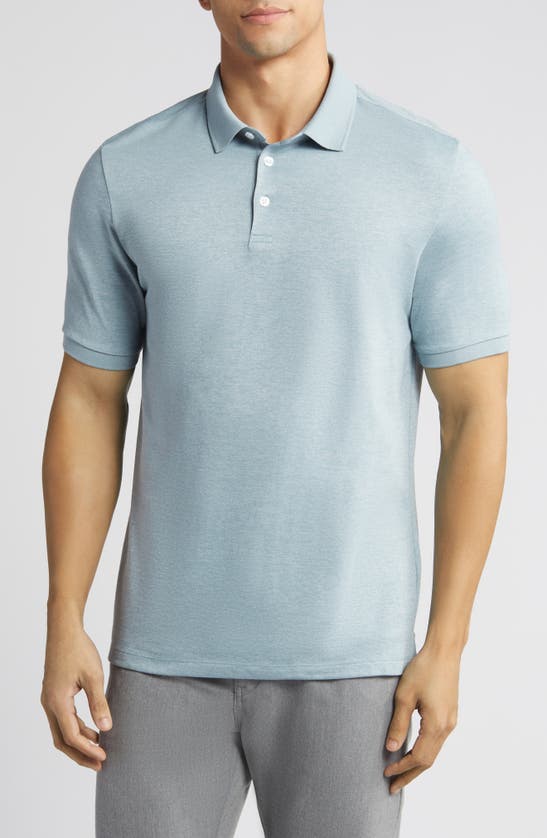 Shop Robert Barakett Maslany Herringbone Polo In Soft Teal