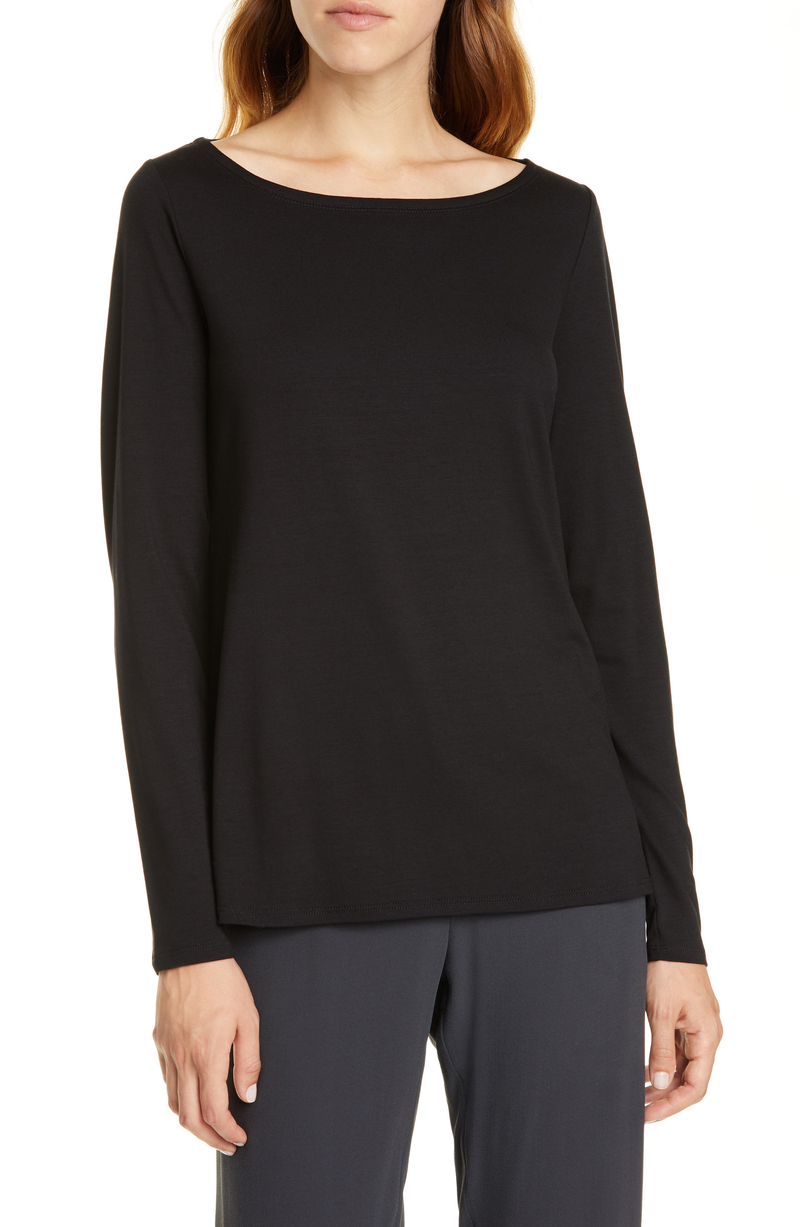 eileen fisher bateau neck top