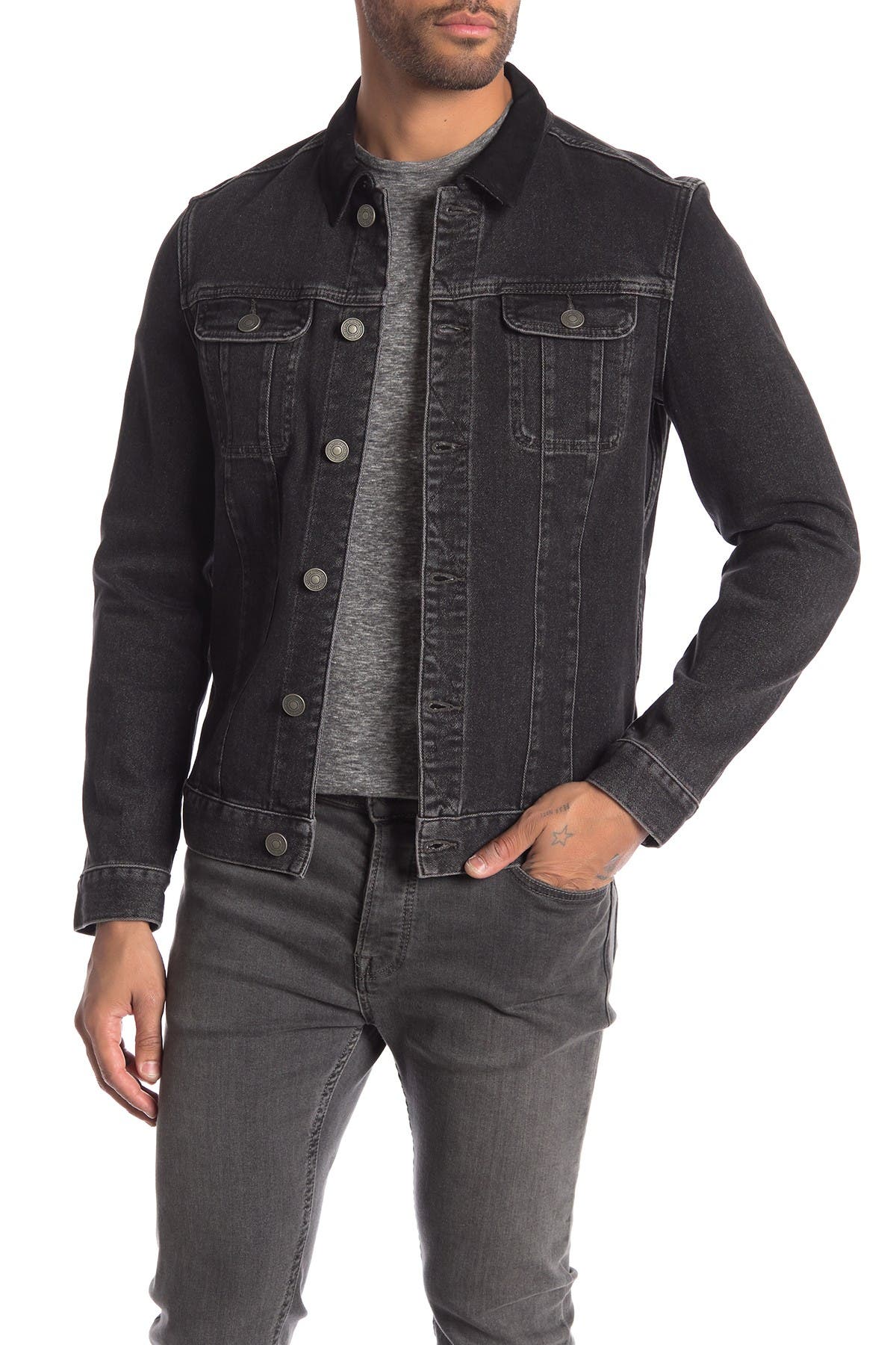 denim jacket suede collar