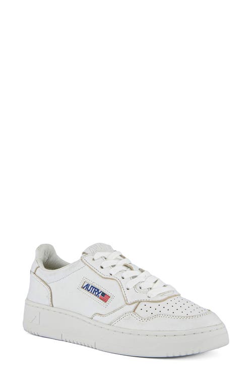 Shop Autry Medalist Low Sneaker In Solid Goat White