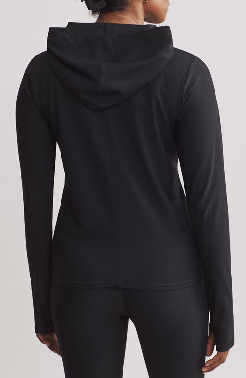 Shop Rhone Ripple Performance Zip-up Hoodie In Black