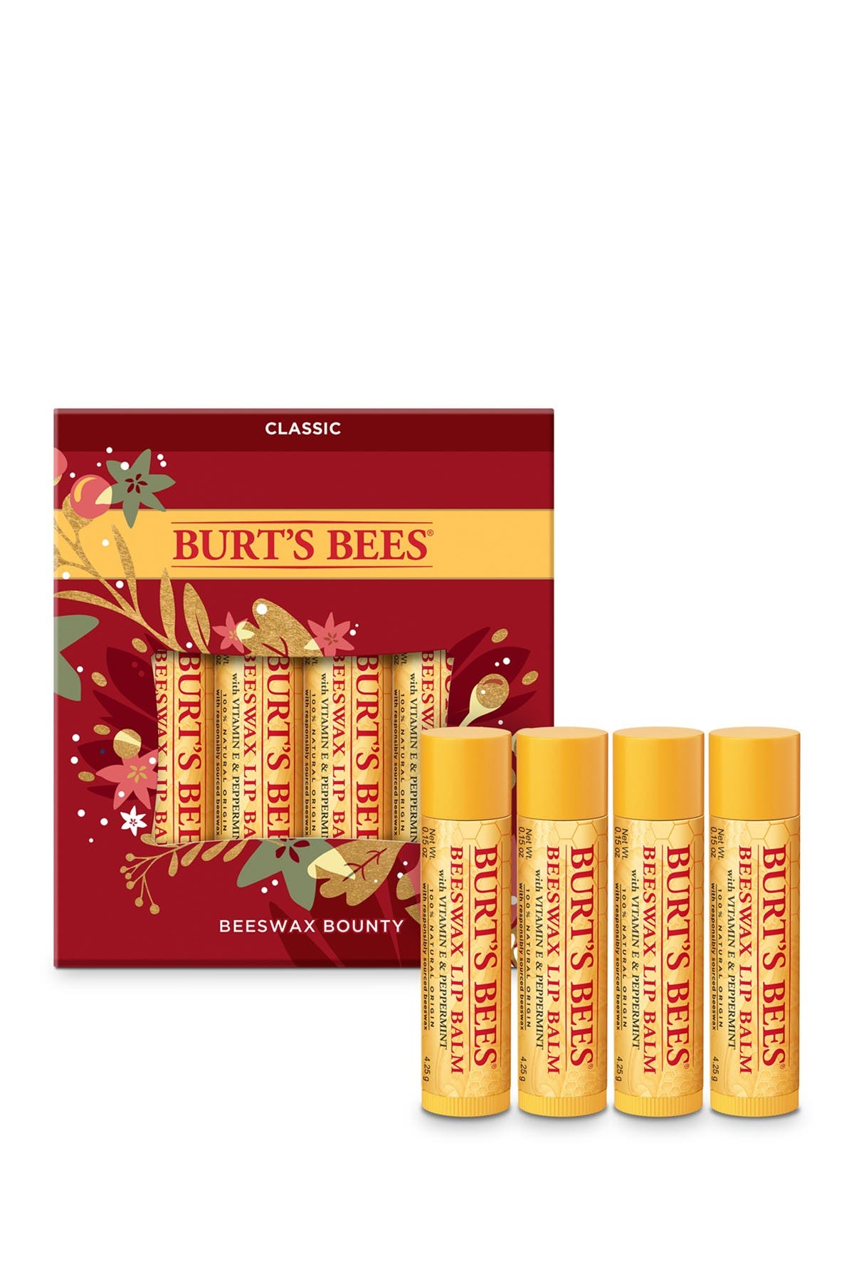 BURT'S BEES Beeswax Bounty Classic Lip Balm Holiday Gift Set