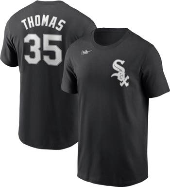 Men's Nike Frank Thomas Black Chicago White Sox Cooperstown Collection Name  & Number T-Shirt