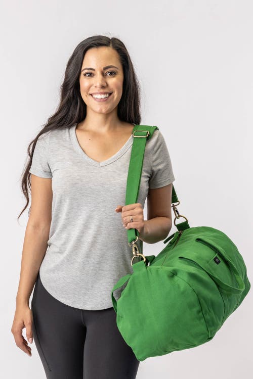 Shop Terra Thread Organic Cotton Duffle Bag In Moss Green