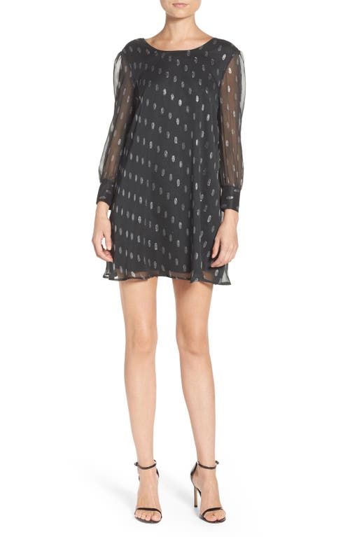 Shop Bb Dakota By Steve Madden Bb Dakota Warren Metallic Chiffon Shift Dress In Black