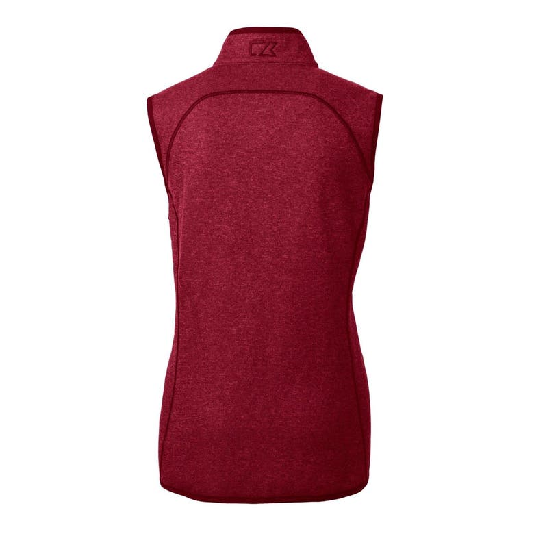 Shop Cutter & Buck Heather Crimson Oklahoma Sooners Mainsail Sweater-knit Full-zip Vest