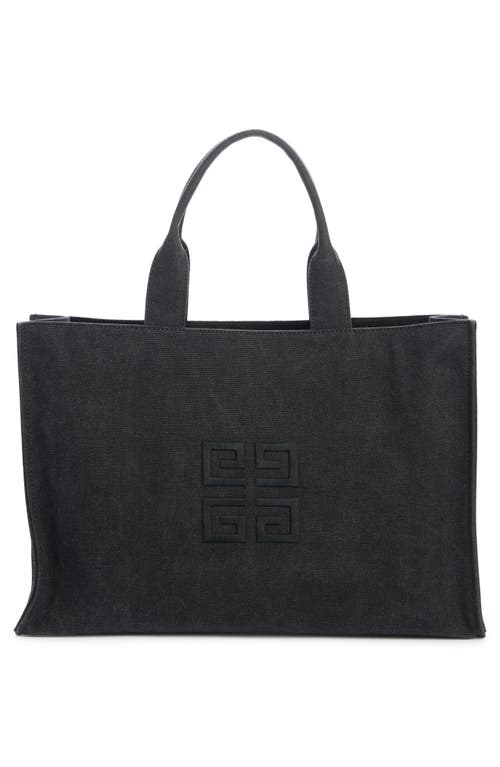 Shop Givenchy Logo Embroidered Canvas Tote In Black