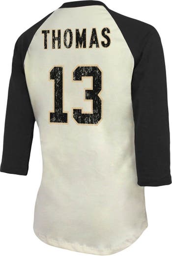 Starter Women's White, Black New Orleans Saints Highlight Scoop Neck 3/4  Sleeve T-shirt