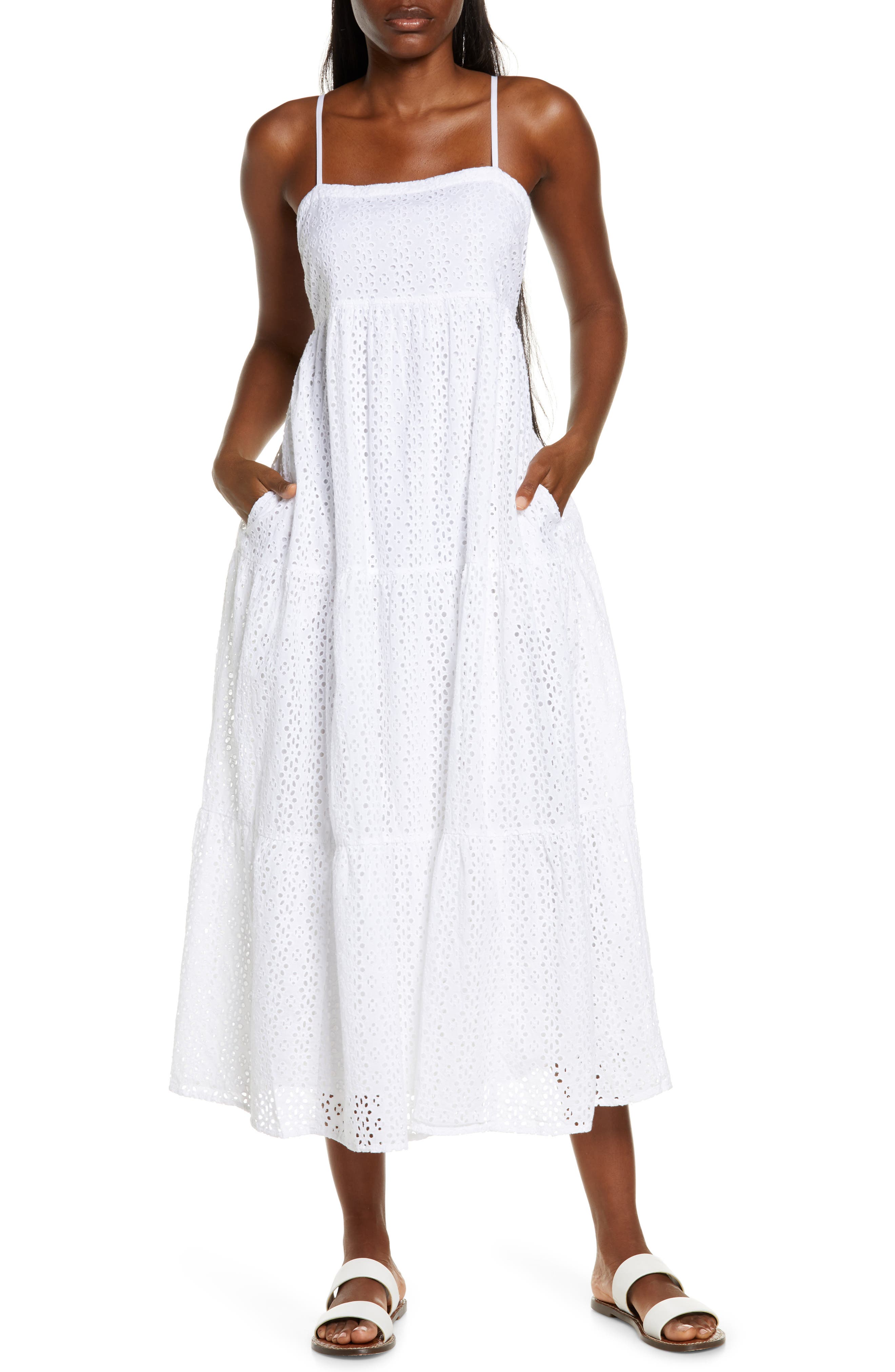 casual long white dresses for women