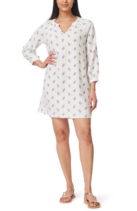 Harlow Long Sleeve Cotton Gauze Minidress