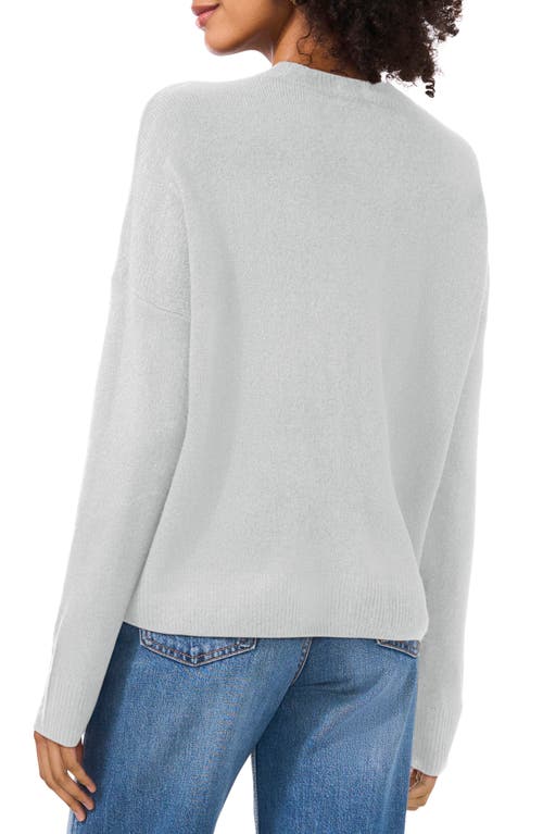 Shop Vince Camuto Cropped Crewneck Sweater In Silver Heather