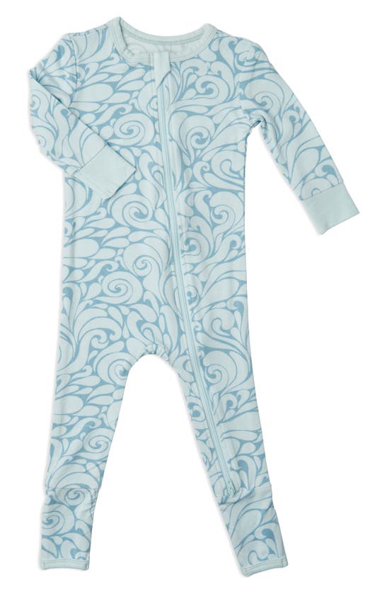 Shop Baby Grey By Everly Grey Print Footie In Waves