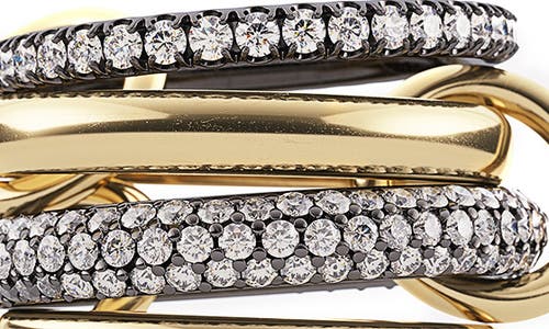 Spinelli Kilcollin Vega Linked Diamond Rings In Yellow Gold/rhodium