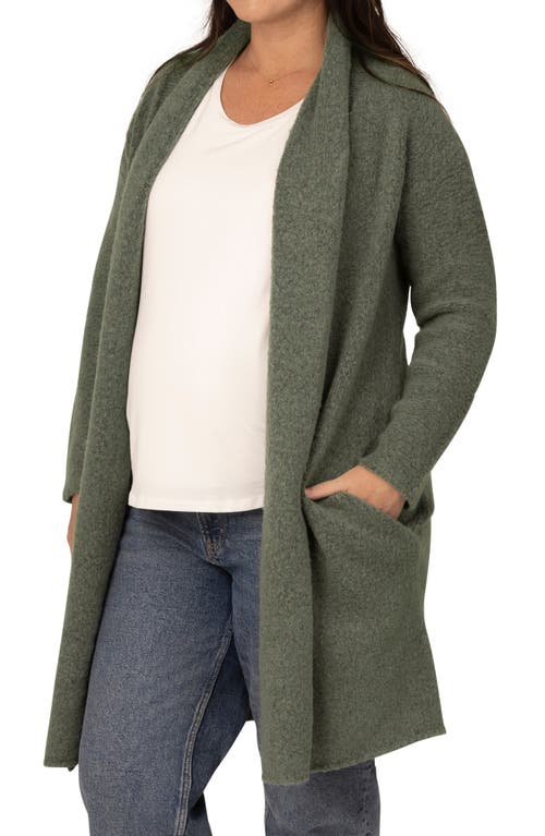 Shop Kindred Bravely Chloe Fuzzy Oversize Cardigan In Thyme