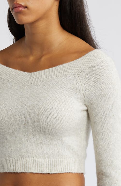 Shop Pacsun Poppy Crop Sweater In Bright White