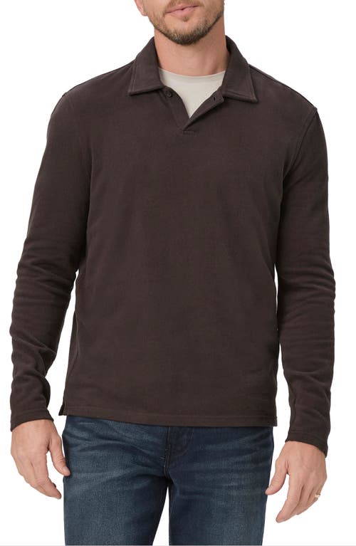 Shop Paige Hammond Long Sleeve Polo In Burnt Cocoa