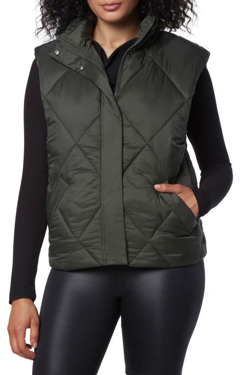 Large Diamond Quilted Vest in Olive