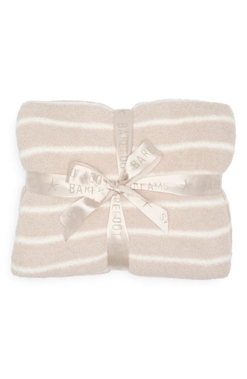 Barefoot Dreams Cozychic Horizontal Stripe Blanket In Stone-pearl