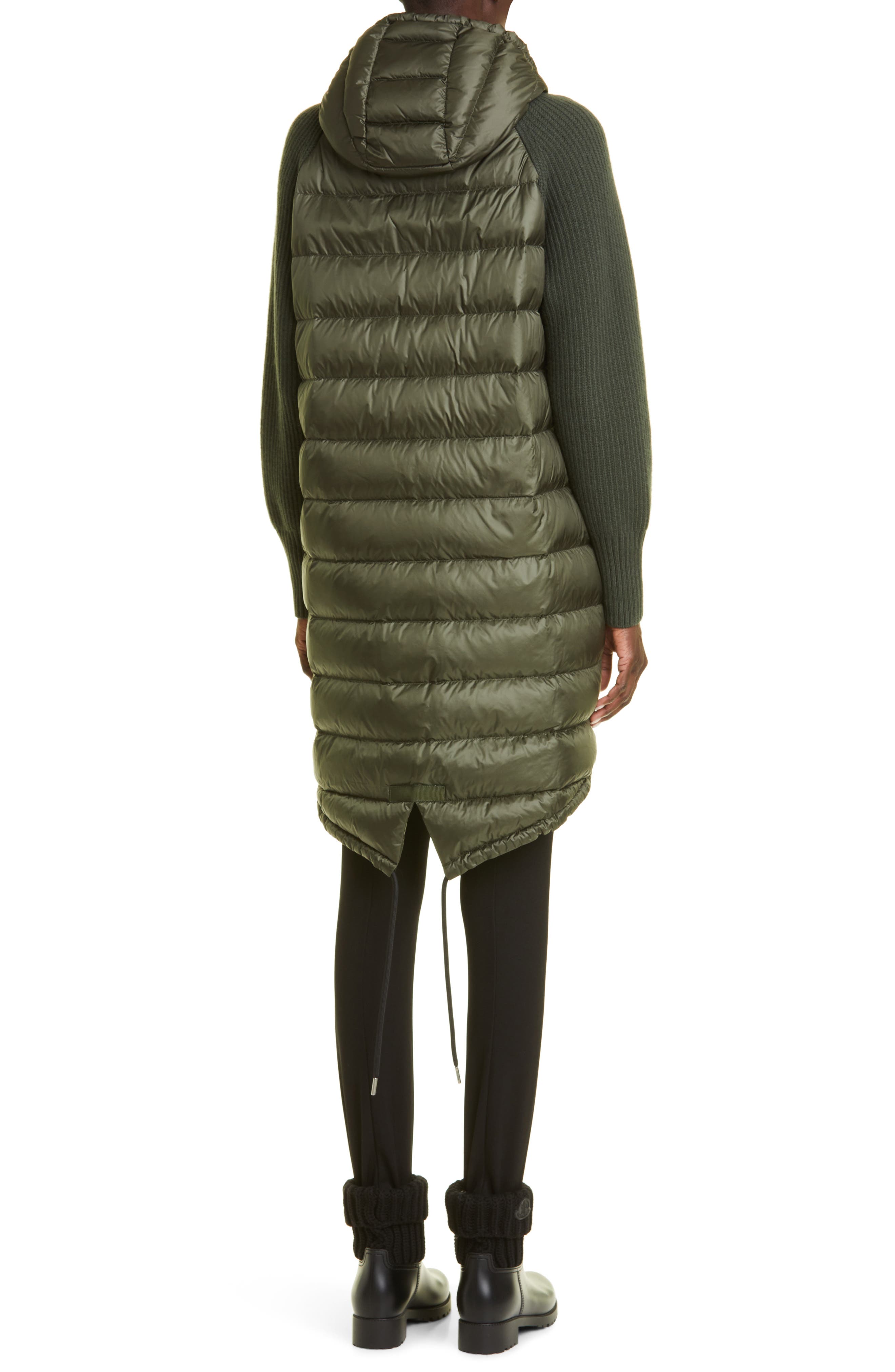 Moncler Collection Padded Long Cardigan Female Green Size M