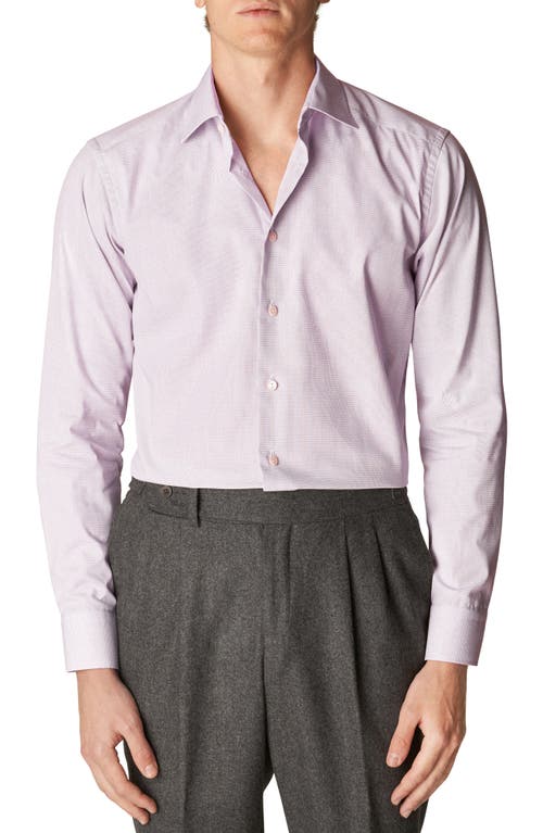 Eton Slim Fit Geometric Print Cotton Dress Shirt in Lavender