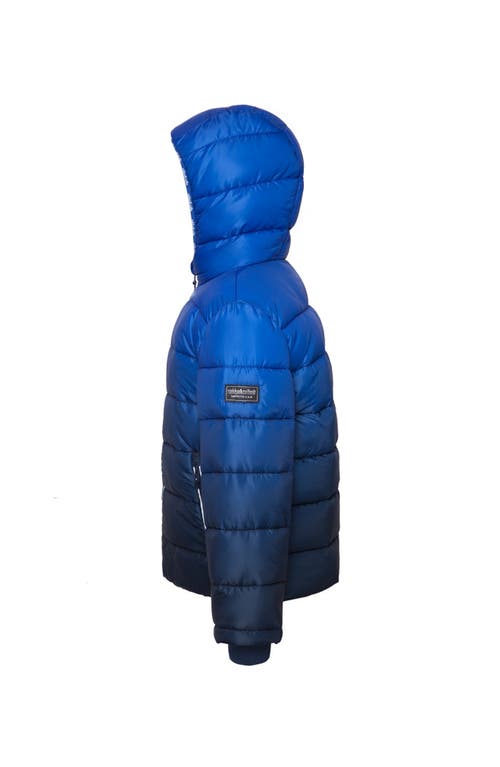 Rokka&rolla Kids' Heavyweight Fleece Lined Puffer Jacket In Blue Gradient