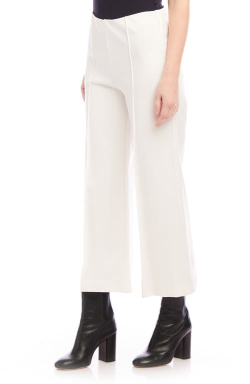 Karen Kane Pintuck Crop Wide Leg Pants In Off White