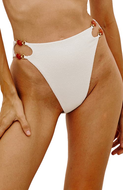 ViX Swimwear Martha Frenze Hot High Waist Bikini Bottoms in White