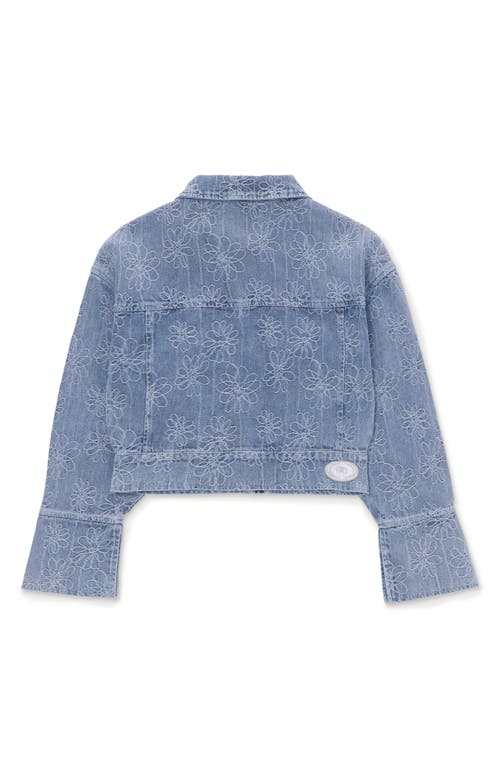 Shop Honor The Gift Crop Denim Jacket In Light Blue