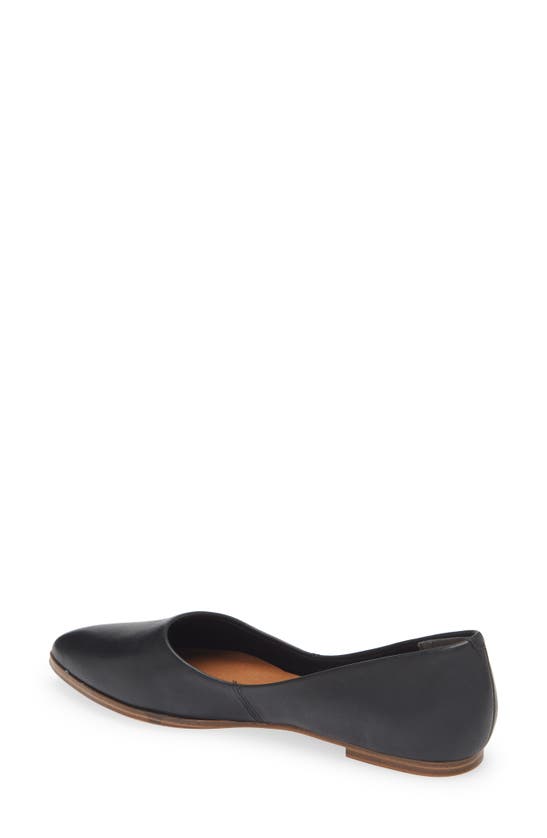 Zodiac Hill Pointy Toe Flat In Black Leather