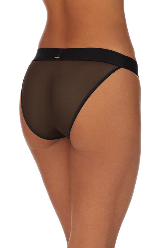 Shop Dkny Sheers Cheeky Bikini Cut Briefs In Black