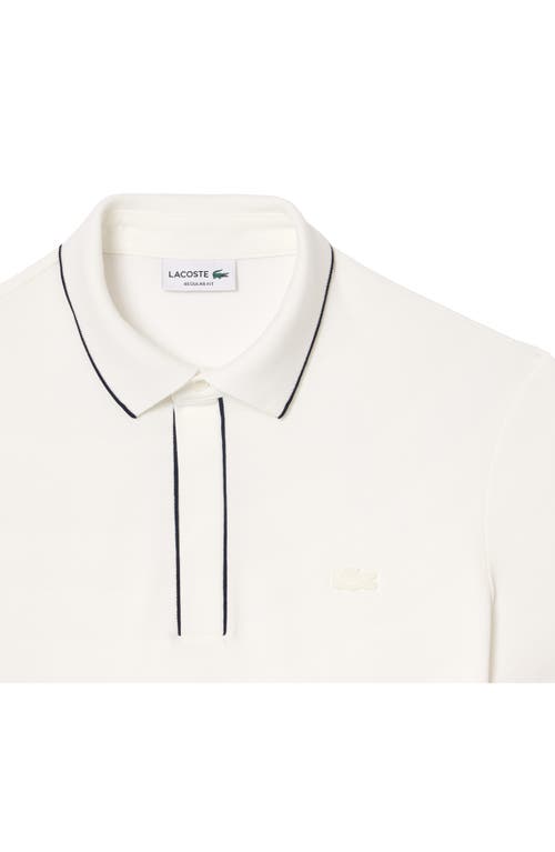 Shop Lacoste Regular Fit Tipped Piqué Polo In Flour