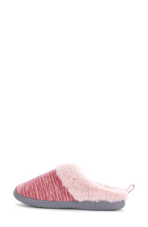 Floopi Faux Fur Trim Velour Clog Slipper In Pink