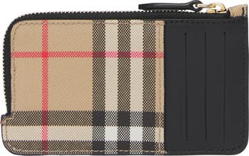 Somerset Check Canvas & Leather Card Case