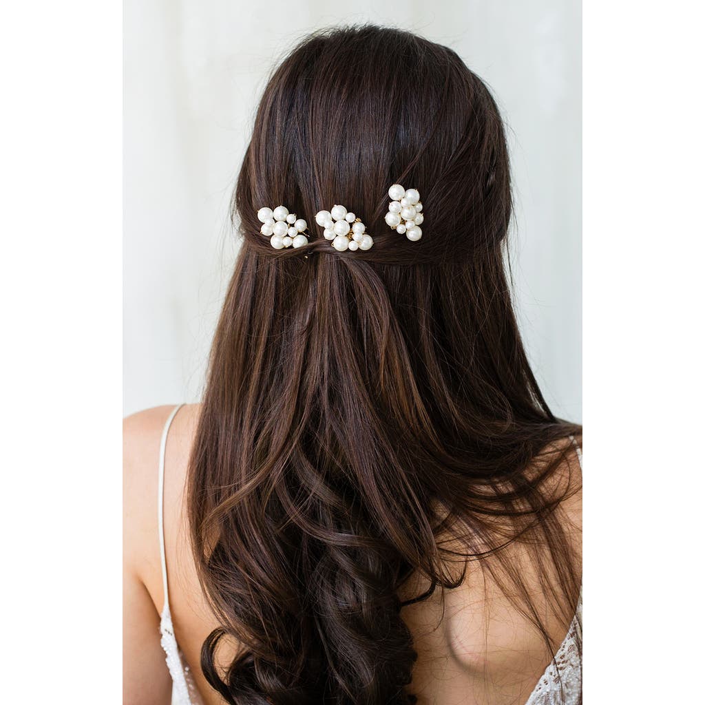 Brides And Hairpins Brides & Hairpins Ataya Set Of 3 Imitation Pearl Hair Pins In White